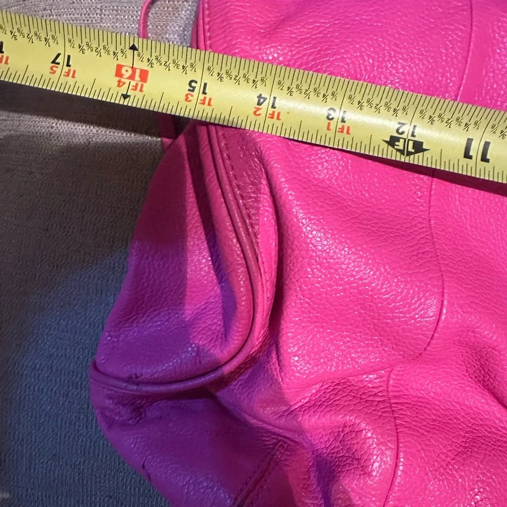 Isaac Mizrahi Hot Pink Leather Tote